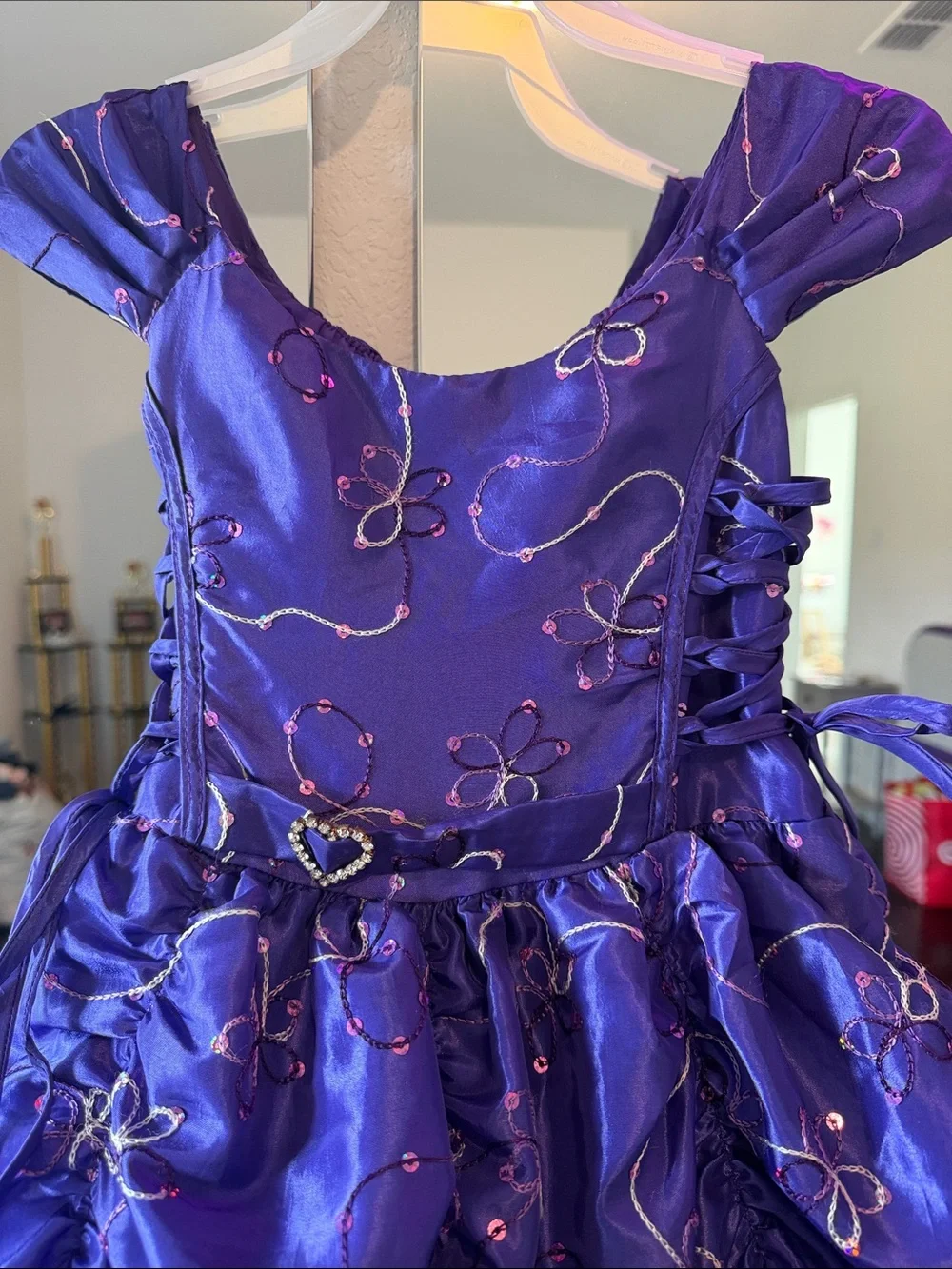 Gorgeous Girls Purple Taffeta Princess Ball Gown
